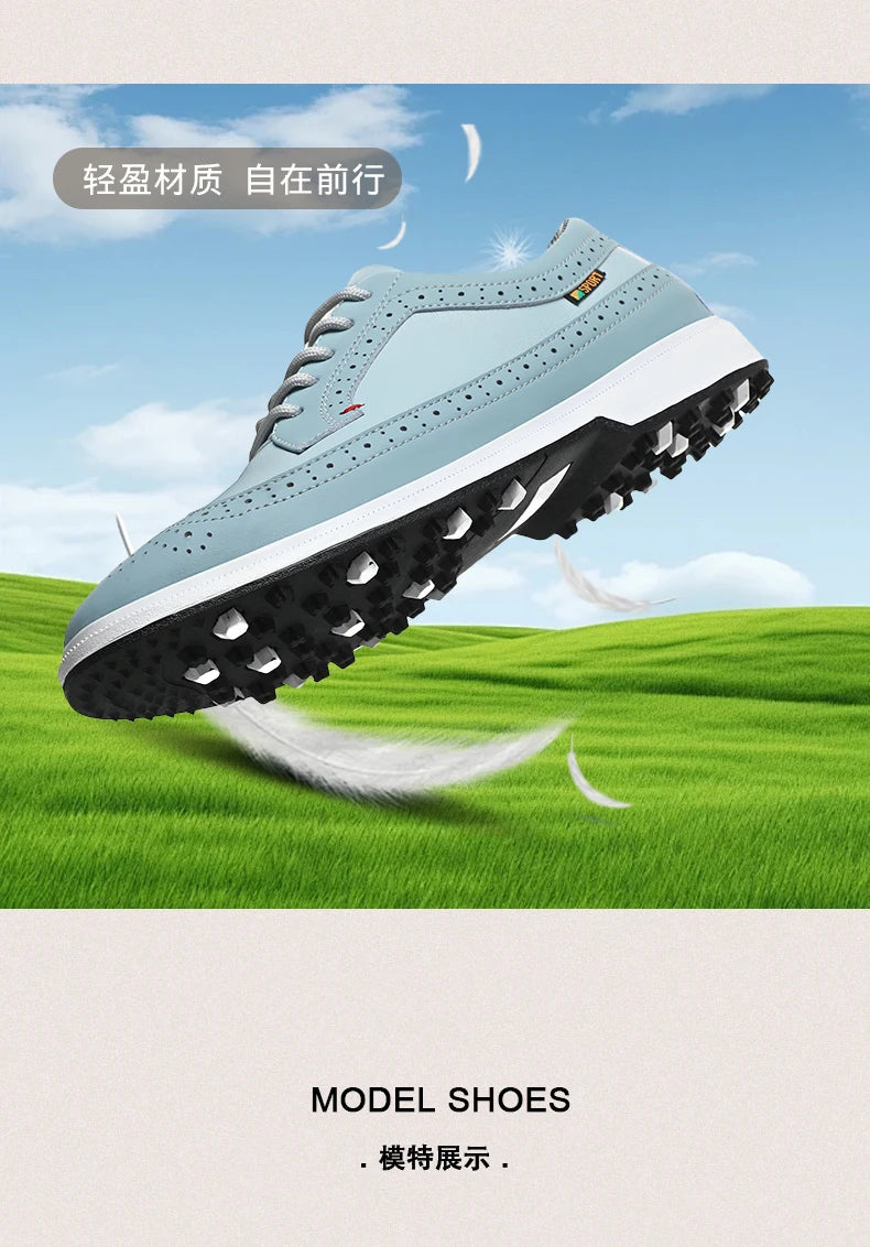 Fashion Men Golf Shoes Leather High-Quality Sports Shoes Non-Slip Waterproof Golf Professional Training Shoes Large Size 39-47.