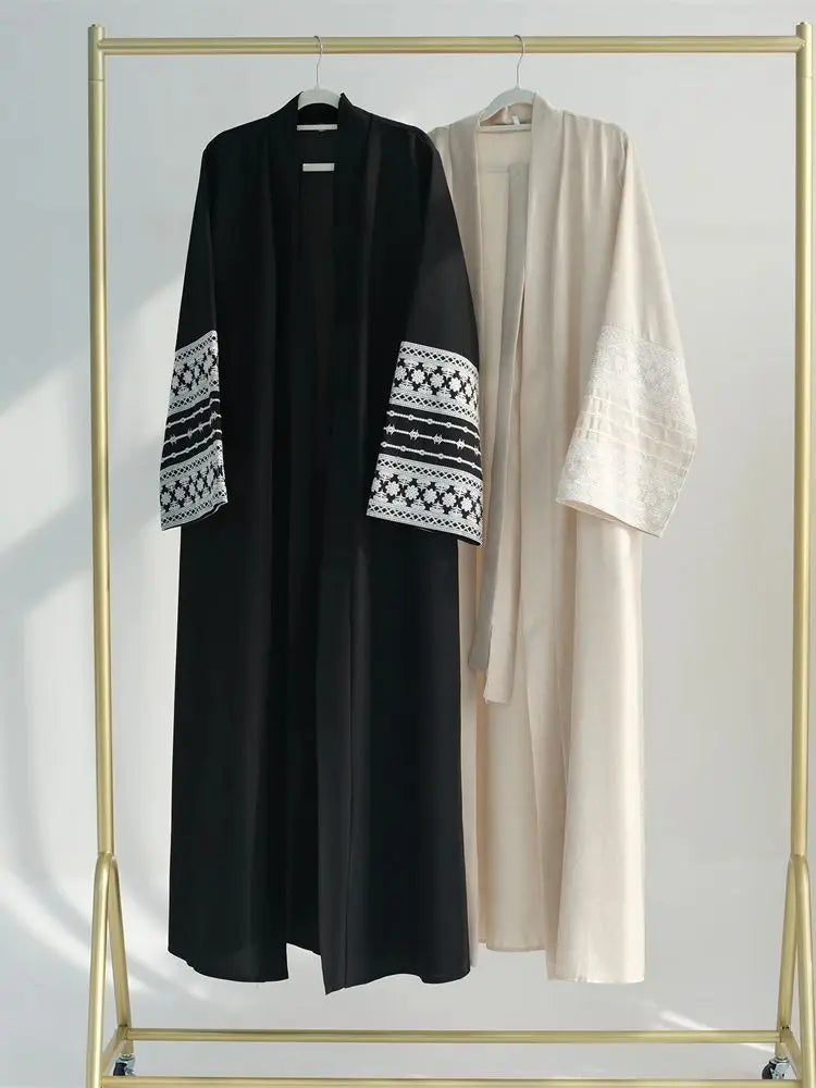 Ramadan Eid Black Open Kimono Abaya Damen Dubai Islam Muslim Kaftan Dress Prayer Clothes Women Kebaya Robe Femme Musulmane.