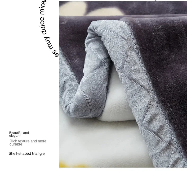 New Raschel plush thickened warm  - et 1PC 150/180/200cm nap air-conditioned room the aircraft  machine washable.