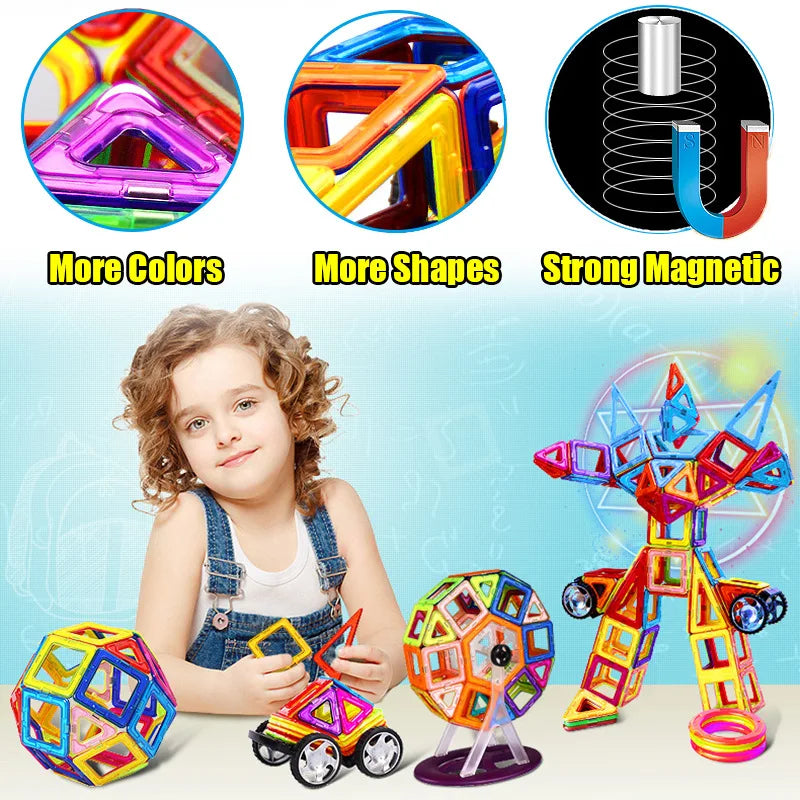1pcs Big Size Magnetic Designer Magnet Building Blocks Accessories Educational Model Constructor Toys For Children Gifts.