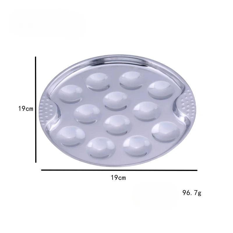 8 Slots Large Oyster Multifunction Plate Stainless Platter French Oyster Mussel Shellfish Seafood Tray Home Restaurant Dish.