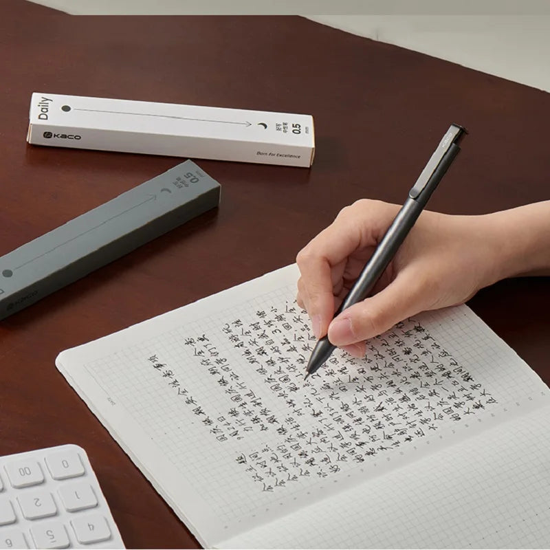 KACO Gelschreiber, Press-Signaturstift, Schreibwaren, Metall-Stiftclip, 0,5 mm, schwarze Tinte, schnell trocknend, großes Fassungsvermögen, 800 m, glattes Schreiben.