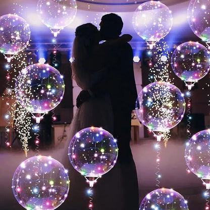 6 stücke 3 satz Transparent Party Glow Bobo Led Ball Leuchten Ballons Hochzeit Blase Ballon Hochzeit Geburtstag Dekoration einzigen
