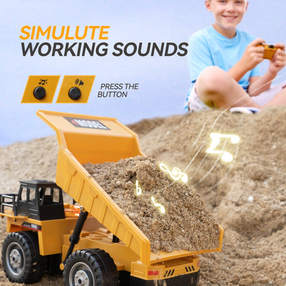 New 2.4G Remote Control Excavator Dump Truck RC Model Car Toy Professional Alloy Plastic Simulation Construction Vehicle for Kid.