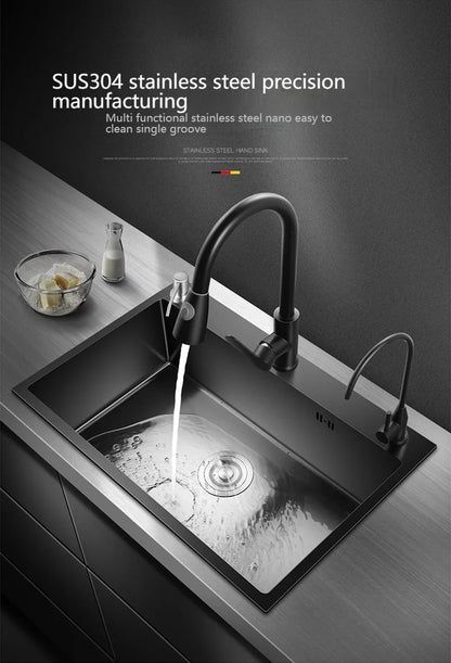 Stainless Steel Kitchen Sink Large Single Slot Undermount Basin Household Washbasin Multifunctional Sinks Apartment