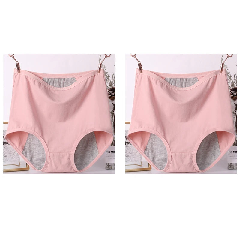 2pcs Girl Menstrual Panties Women's Physiological Briefs Ladies Period Leak Proof Panty High Waist Cotton Underwear.