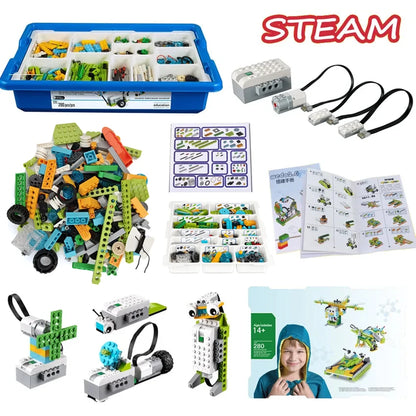 NEW 280PCS Parts WeDo 2.0 Robotics Construction Core Set Building Blocks Compatible with 45300 Scratch 3.0 Educational DIY Toys.