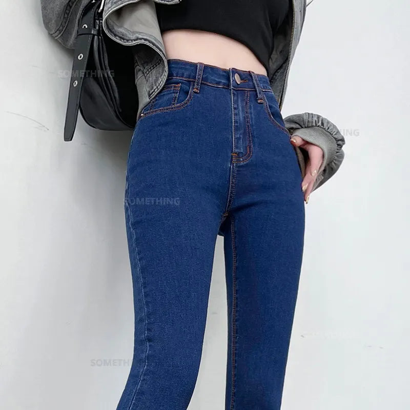 2024 New Sexy Skinny Jeans Women Hip Lift Stretch Pencil Denim Pants Casual Soft Slim Female Trousers Black Gray Blue.