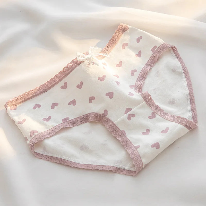 5Pcs/Set Cotton Panties Women Low-Rise Underwear Breathable Briefs Female Underpants Soft Sexy Lingerie M-XL.