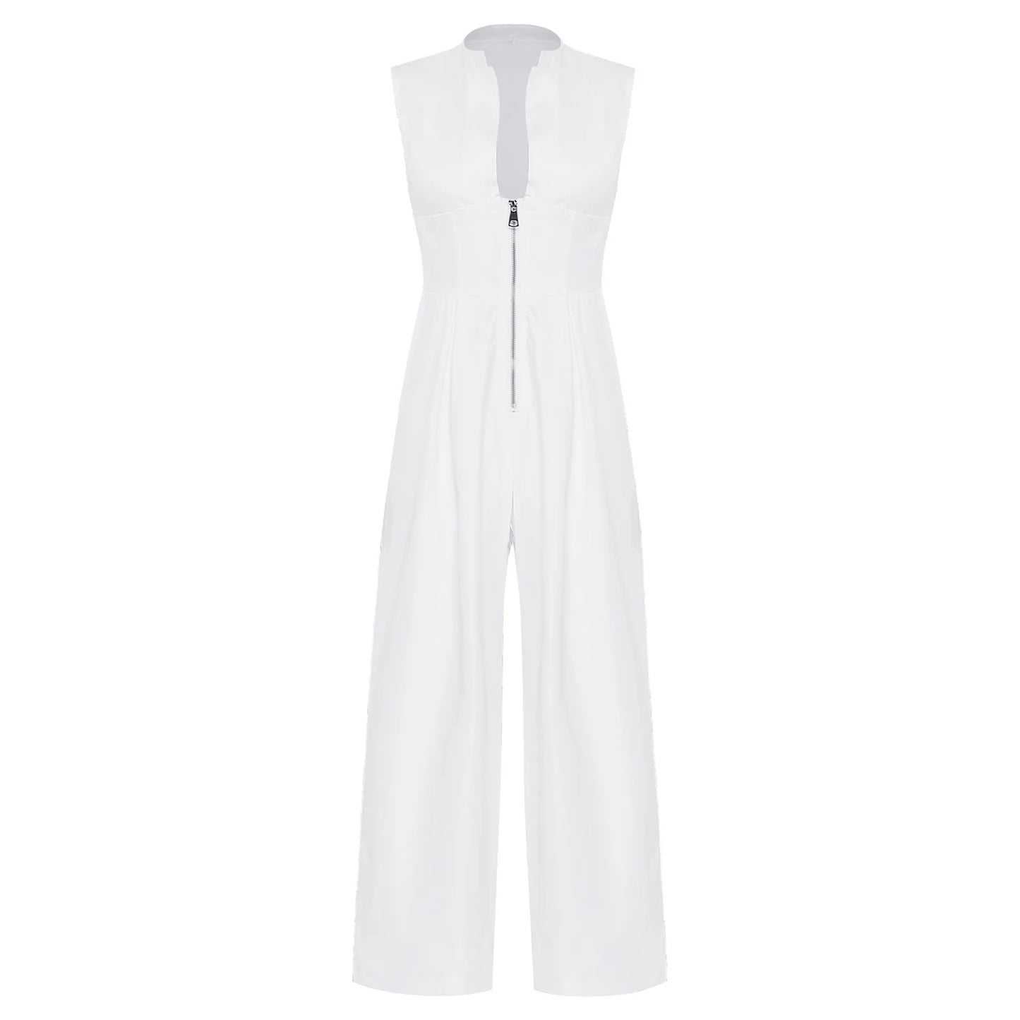 Women High Waist One Piece Sleeveless Jumpsuit Wide Leg Rompers Office Lady Commute Work Casual Dressy Jumpsuits Long Pants.