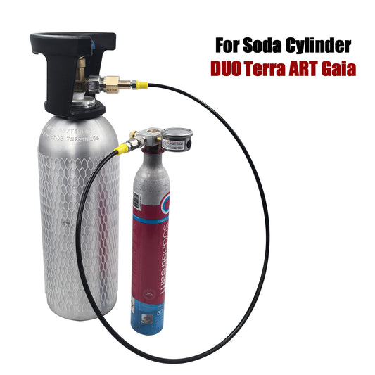CO2 Cylinder Refill Fill Station Adapter Fit Soda Water Machine Terra, Gaia, DUO, ART Carbon Dioxide Pink Bottle Quick Connect.