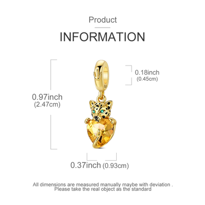 Gold Series DIY Charms Bead Original 925 Sterling Silver Inlaid Zirconium Sun Leopard Pendants Fit Bracelet Jewelry Gift Marking