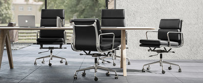 Büro Gasts tuhl gepolsterte Leder bequeme Empfangs stühle mit Rädern verstellbare drehbare rollende Büros tühle