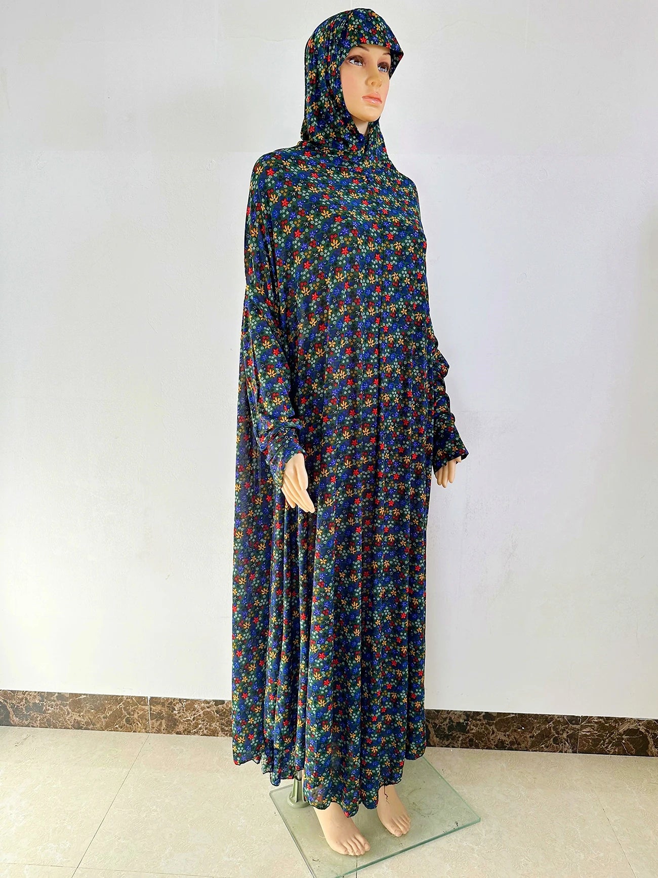 6XL  Muslim Womens Hooded Abaya African Sleeveless Prayer Garment Kaftan Dress With Hijab Floral Dubai Saudi Robe Ramadan