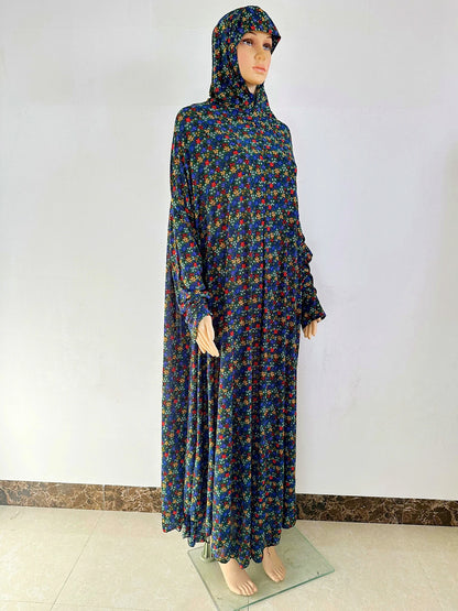 6XL  Muslim Womens Hooded Abaya African Sleeveless Prayer Garment Kaftan Dress With Hijab Floral Dubai Saudi Robe Ramadan