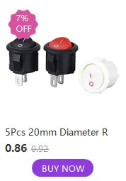 1 Stück Ein/Aus SPST runder wasserdichter LED-Wippschalter für Boote, 12 V, 220 V, Ein-/Aus-Schalter, Ein-/Ausschalten von тумpligр Lire.