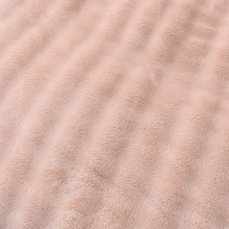 Solid Color Flannel Rabbit Fur Blanket Nap Cover Blanket Soft Sofa Blanket Coral Fleece Cover For Bedroom Manufacturer Wholesale.
