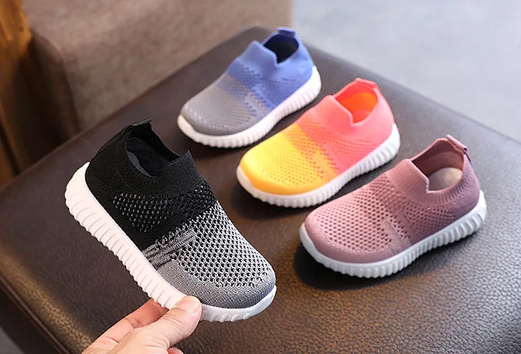 Kids Shoes Multicolor Knitted Toddler Baby Sneakers Casual Slip On Sneakers Children Shoes Kid Girls Boys Sports Shoes.