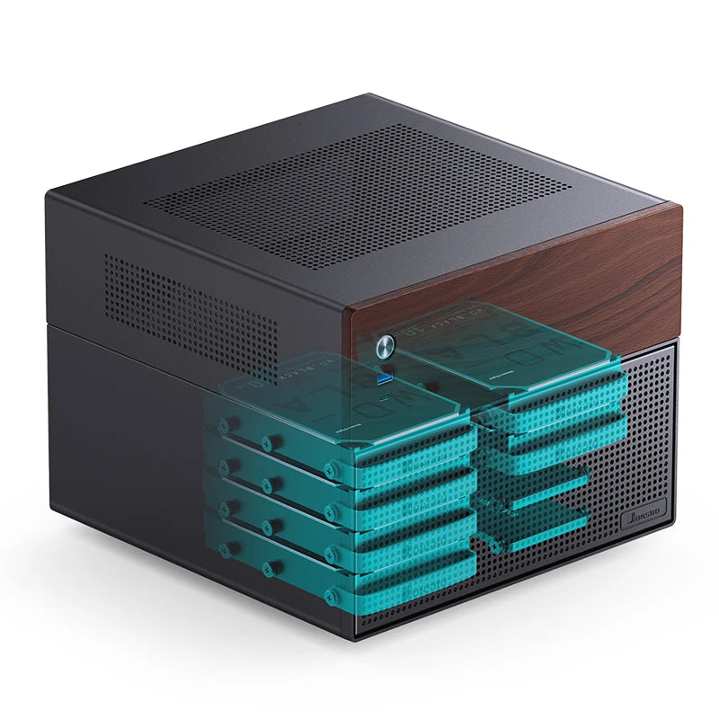 JONSBO N4 NAS Mini Case ITX/M-ATX Motherboard SFX Power 6 Large and 2 Small Hard Disk Bit Home Office Server PC Chassis.