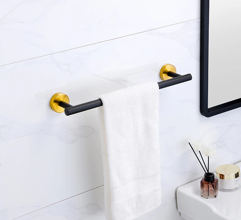 Badezimmer-Hardware-Set aus gebürstetem Gold, Handtuchhalter aus Edelstahl 304, Handtuchring, Toilettenpapierhalter, Kleiderhaken, Badezimmer-Zubehör