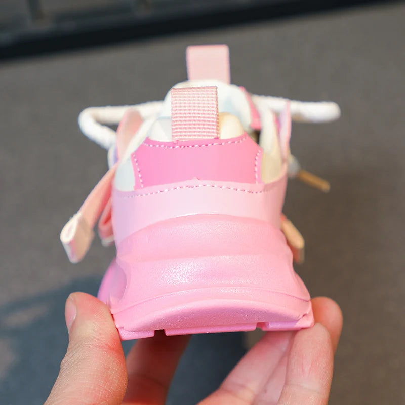 Kids Sport Chunky Shoes Mesh Breathable Casual Girls Sneakers children boy Shoes.