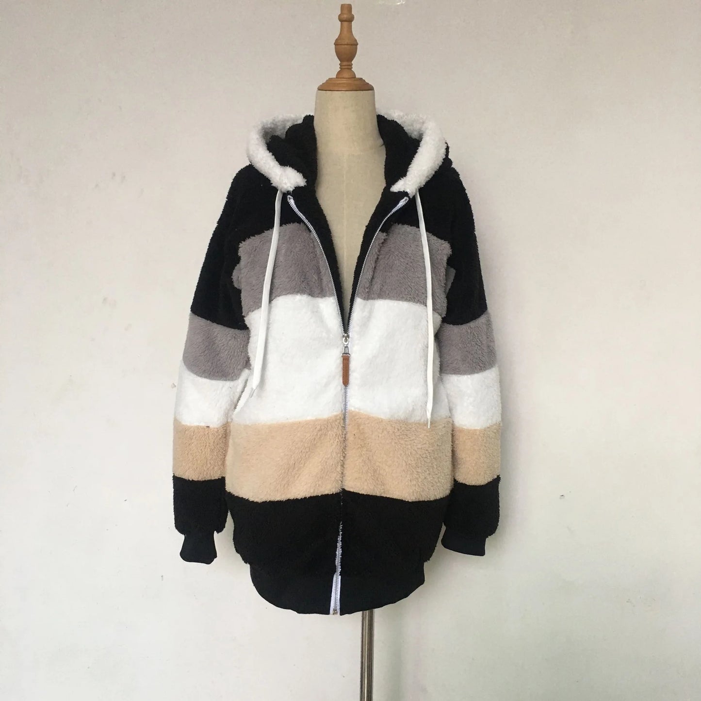 Übergroße Jacke für Frauen 2023 Neue Herbst Winter Warme Plüsch Tasche Mit Kapuze Streetwear Lose Dame Oberbekleidung Mantel Roupas Feminina