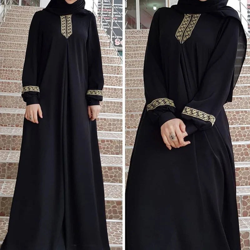Black Abayas for Women Muslim Luxury Gulf Abaya Dress Dubai Elegant Arabic Turkey Long Dresses Islamic Clothes Hijab Kaftan Robe.