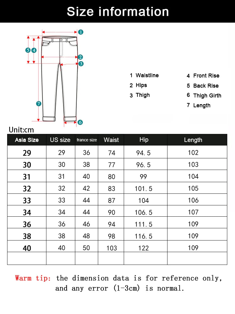 Wthinlee New Business Men's Jeans Casual Straight Stretch Fashion Classic Blue Black Work Denim Trousers Male Brand Clothing.