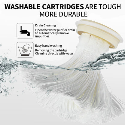 DIVEDEER PVC Filter Cartridge Water Purifier PVDF Ultra Filtration Water Purifier with Cleaning Tube Kitchen Drinking Water.