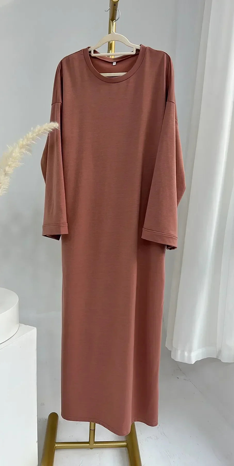 Casual Muslim Abaya Sweatshirt Long Dress for Women Daily Wear Plain Loose Abayas Islam Clothing Ramadan Eid Dubai Turkey Arabic
