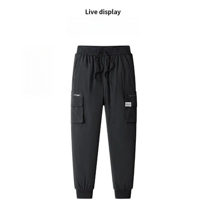 CHUJIE Men's autumn and winter new down jacket pants, men's mountain outdoor work pants, graphene heating thickened warm pants.