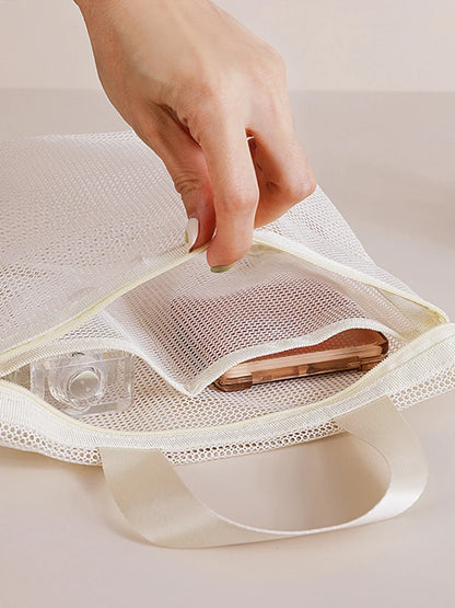 Mesh Makeup Toiletry Storage Bags Handbags Portable Travel Washing Body Shower Tools Organizer Hanging Cosmetic Organizer Pouch.