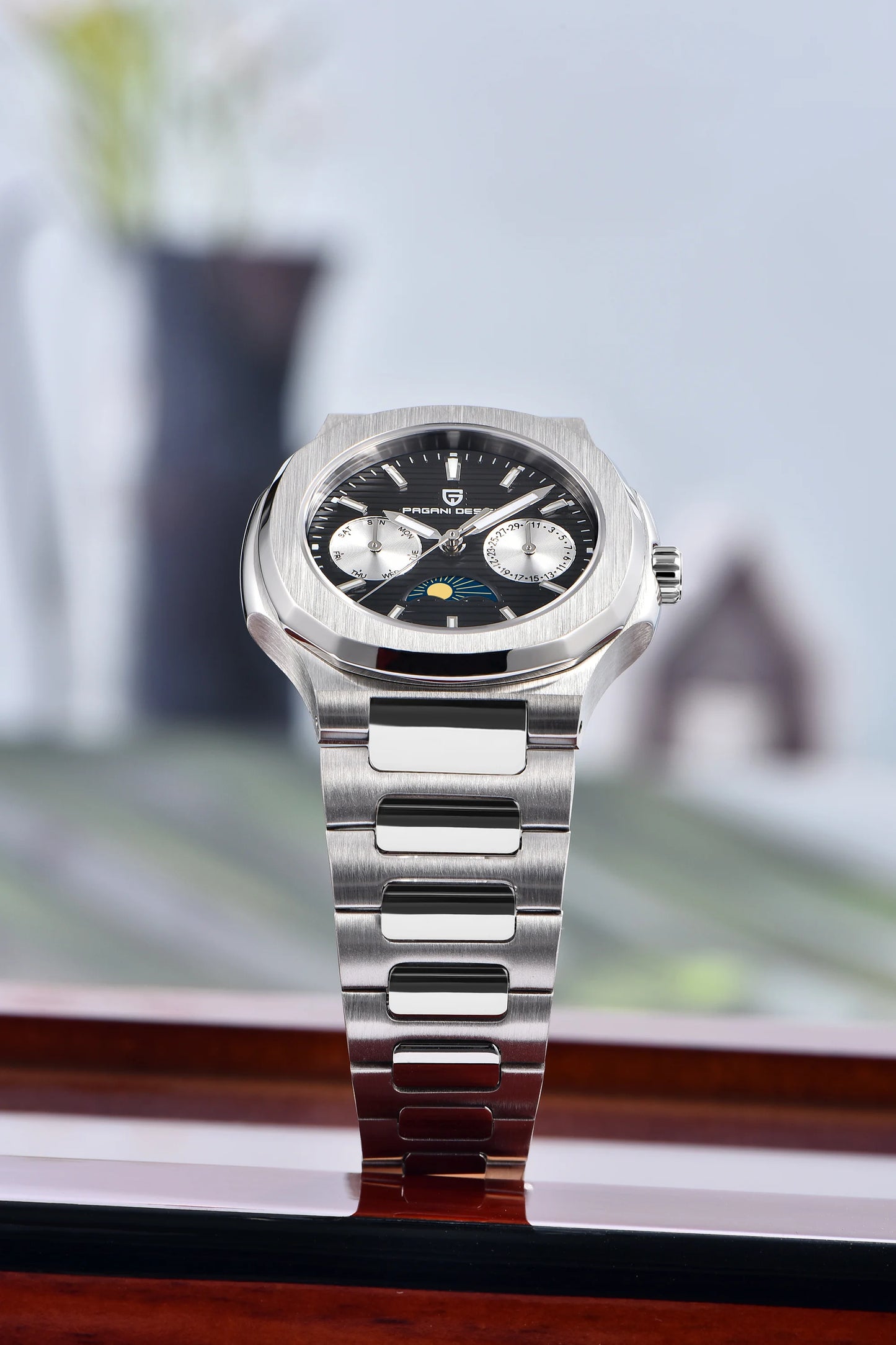 PAGANI DESIGN  Women's Watches Luxury Quartz Watch For Women Multifunctional Chronograph Moon Phase Automatic Date Ladies Watch.