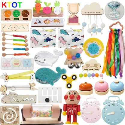 NEW Busy Board Montessori Early Educational Toys Cognitive Training Infant Skills Learning Wooden Game Busyboard DIY Accessories.