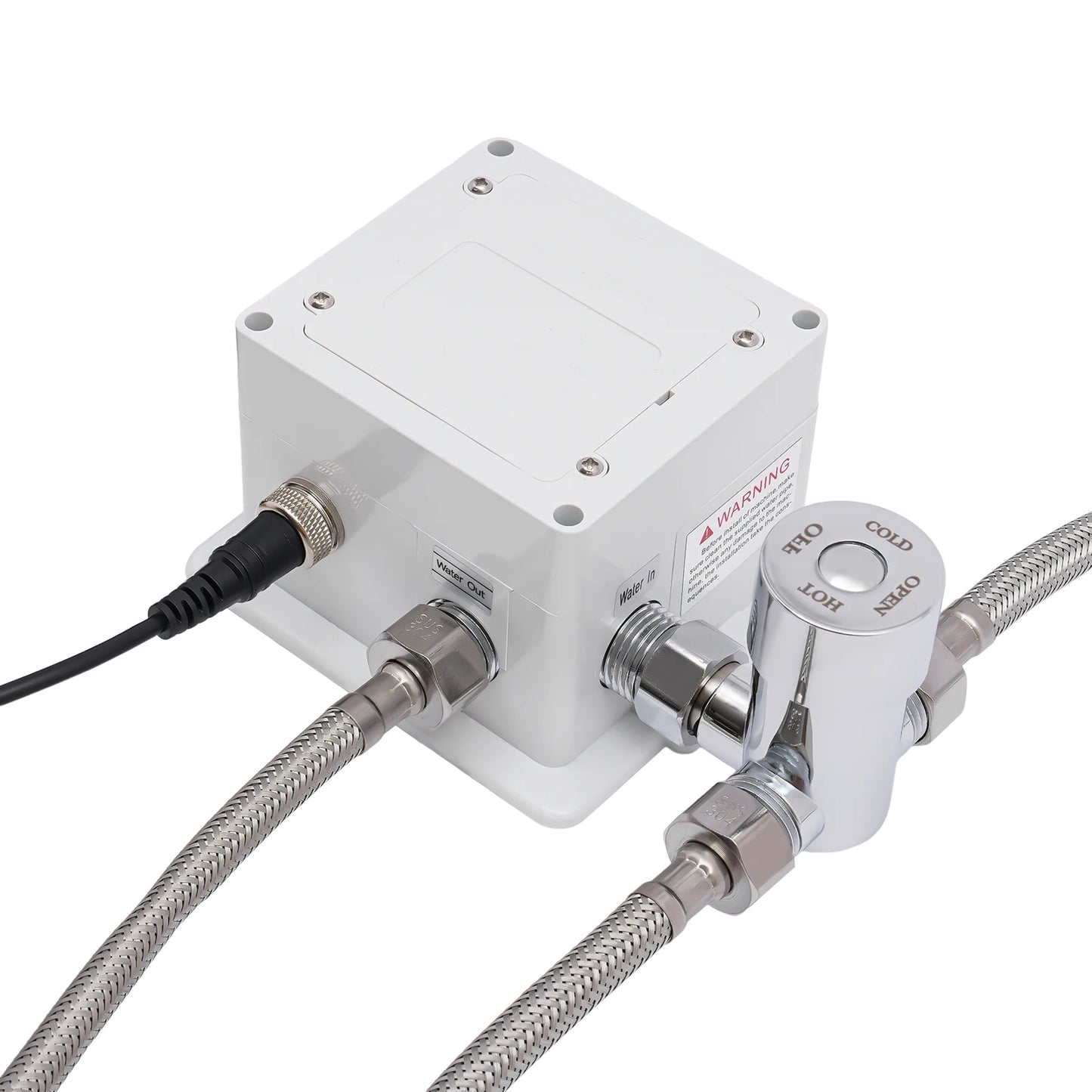 Touchless Sensor Faucet with Waterfall Spout, Adjustable Temperature Valve, Black Finish, Ideal for Kitchen and Bathroom Use