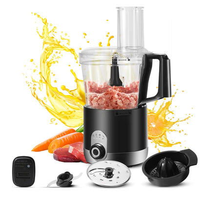 200W 1.2L Stainless Steel Kitchen Meat Grinder 3in1 Powerful Motor 2-Layer Blade Vegetable Crusher Onion Garlic Grinder.