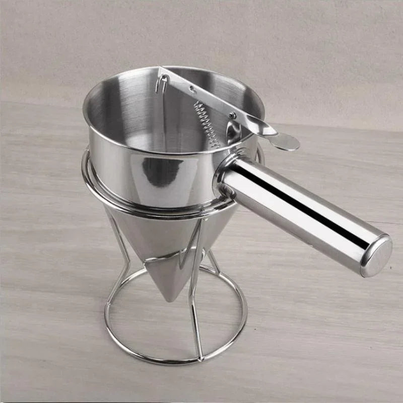 1pcs Stainless Steel Funnel Dispenser with Rack Cupcake Pancake Batter Maker Octopus Fish Ball Home Kitchen Baking Tools Baking.
