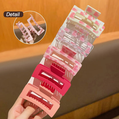 5Pcs for Women, Pink, Fashionable and Cute, Square Hair Clip Shark Clip, Suitable for Daily Use, Gift Hair Accessories.