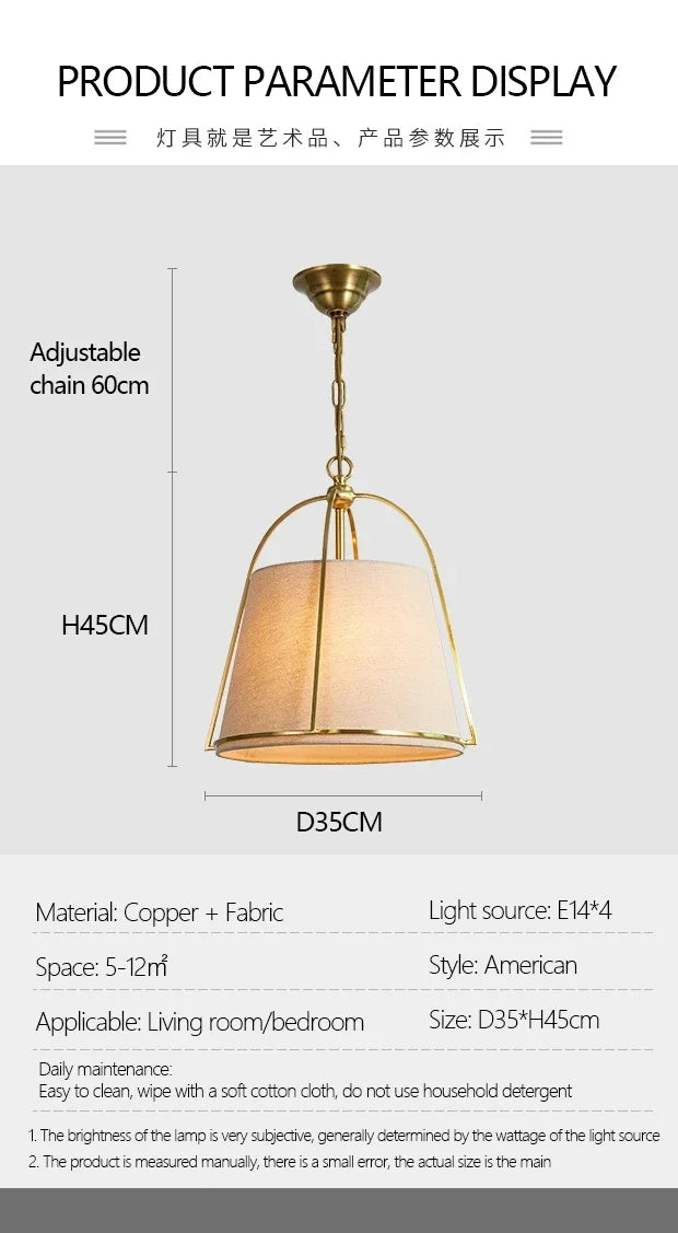 Winfordo Farmhouse Stoff-Kronleuchter zum Aufhängen, Stoff-Pendelleuchte für Schlafzimmer, Esszimmer, Küche, Insel, Heimdekoration.