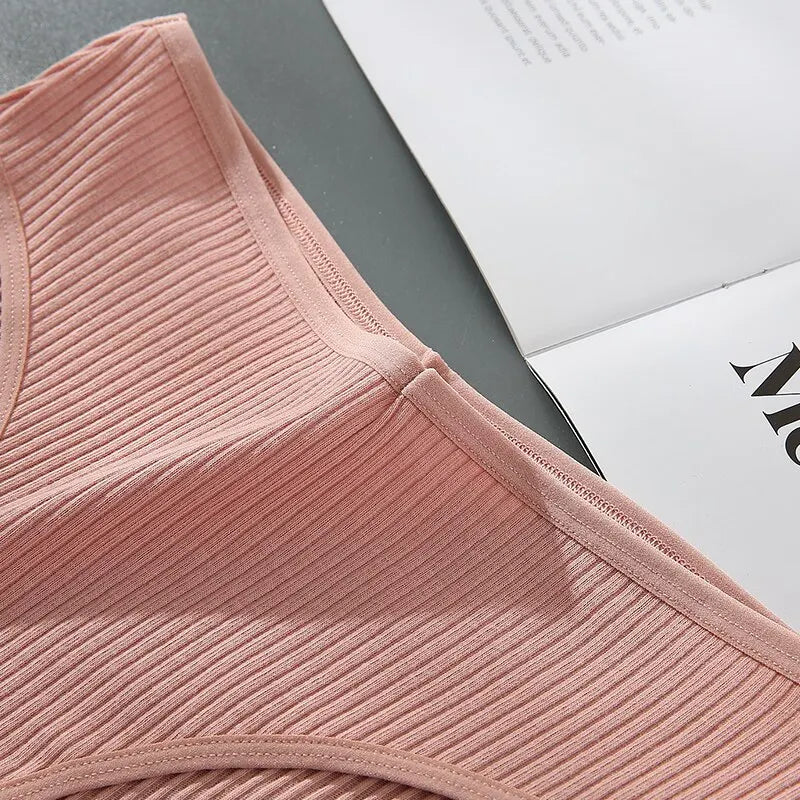 4PCS/Set Summer Solid Color Cotton Panties Female Underpants Sexy Panties for Women Briefs Underwear Plus Size Pantys Lingerie.