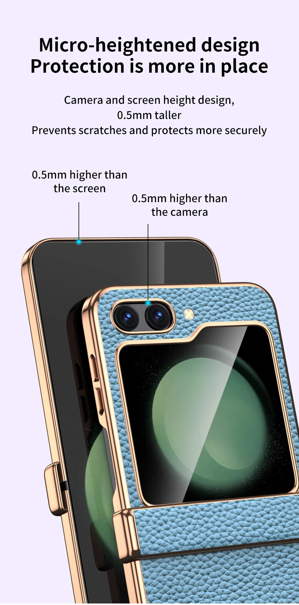 Cowhide Leather Phone Case for Samsung Galaxy Z Flip7 Flip6 Flip5 Flip 7 6 5 Luxury Hinge Protection Cover with Tempered Glass.