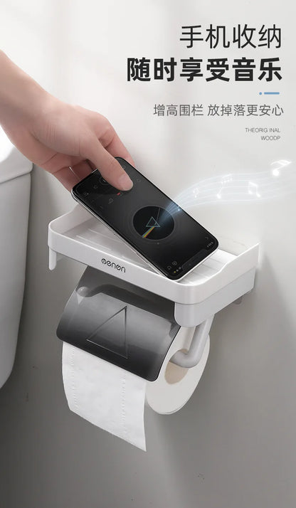 Wand Halterung Toilettenpapier Halter Top Kleinigkeiten Lagerung Kunststoff Wasserdichte Rollen Papier Lagerung Rack Badezimmer Tissue Organizer Regale