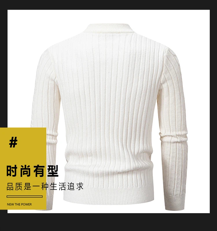 2023 Autumn  and Winter New Sweaters Warm Fit Knitted Sweaters Solid Color Casual Pullover Multiple Styles Sweater Men