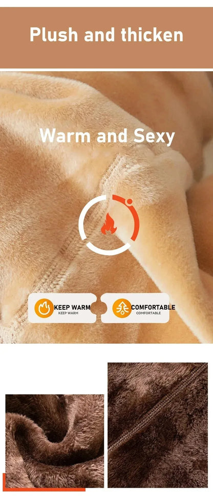 Luxtrada Womens Plus Size Thick Winter Tummy Control Fleece Lined Sheer Tights Fake Translucent Warm Leggings Thermal Opaque