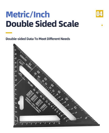 Dreieckslineal, 7-Zoll-Messwerkzeug, Tischler-Set aus Aluminiumlegierung, quadratischer Winkel, Holzbearbeitungswerkzeuge, versuchen Sie quadratisch, dreieckig, metrisch