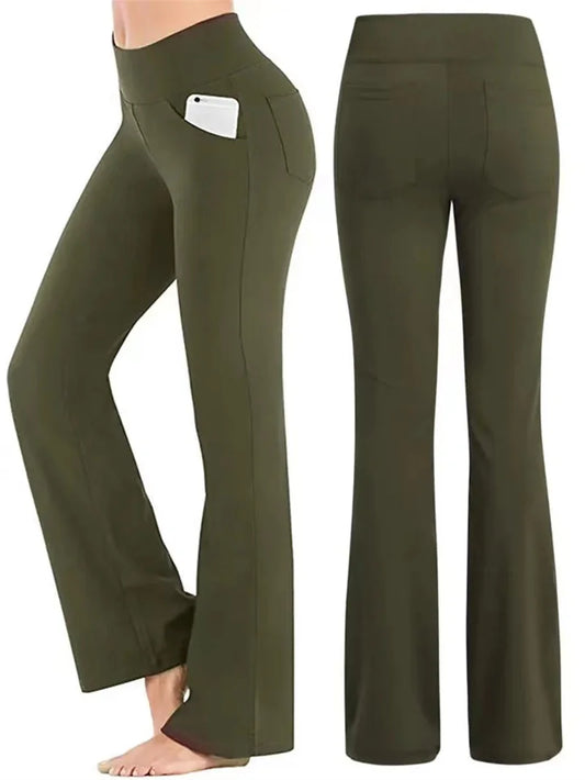 Elegante Damenhose Palazzo Flared Wide Killer High Waist OL Damen Karriere Lange Hose