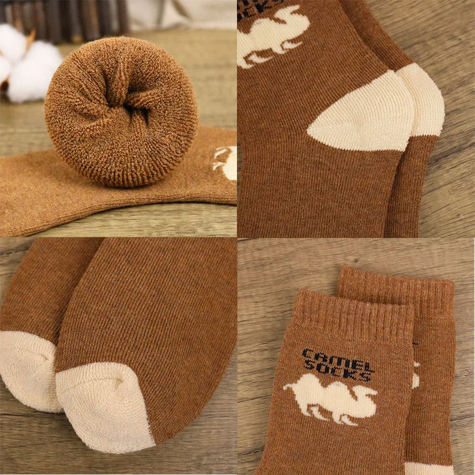 5 Pairs Men Winter Socks Thickened Fleece Terry  Casual Comfortable Calcetines Keep Warm High Quality Long Socks For Men.