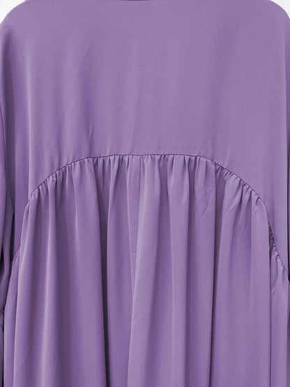 Abaya Ramadan Solid Bishop Sleeve Kebaya Kaftan, Elegant Crew Neck Maxi Length Dress,  Islam Abayas For Women