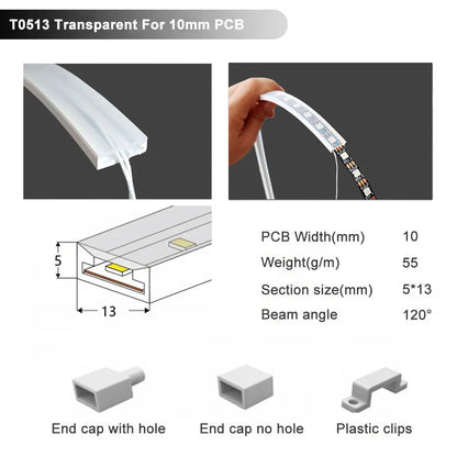 IP67 Waterproof Led Neon Silicone Flexible Cover Tube Suitable For WS2812B WS2811 5050 RGB 5mm 8mm 10mm 12mm PCB Light Strip