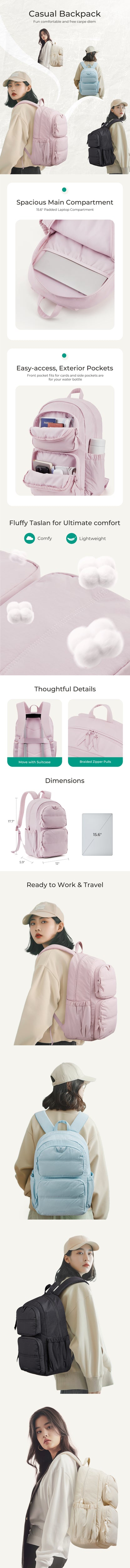 BAGSMART Laptop Backpack Large Capacity Women Casual Travel Bag College School Backpack For Boys Girls.